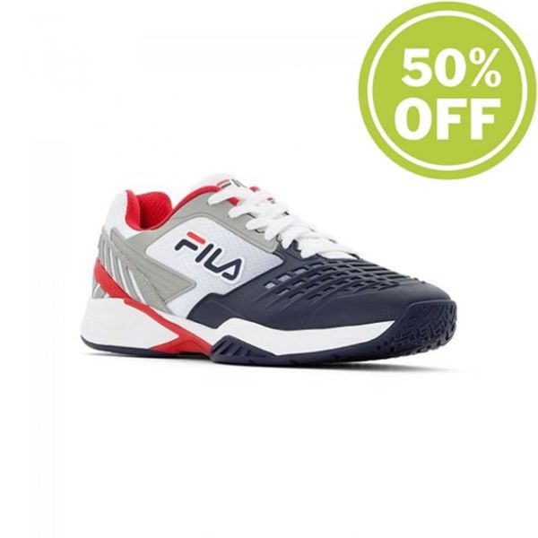 Zapatillas Running Fila Hombre Blancas / Rojas / Azul Marino - Axilus 2 Energized Tennis - España 94